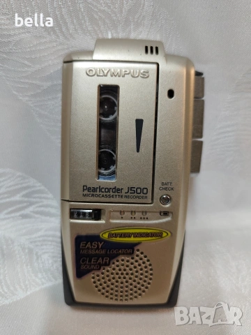Olympus Pearlcorder J500, компактен аналогов микрокасетен диктофон с касета
