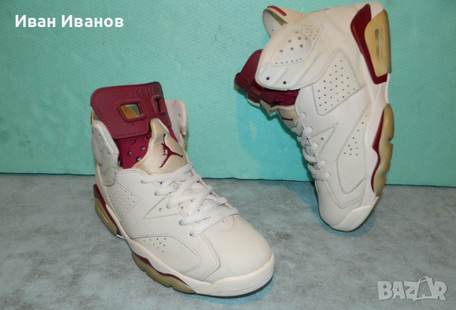 кецове Nike Air Jordan 6 Retro Maroon (2015)  номер 40,5 - 41 , снимка 5 - Кецове - 36333895