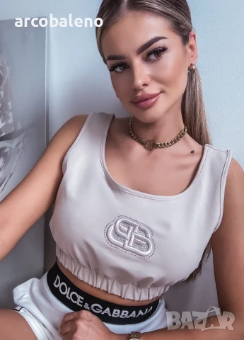 Дамски бежов къс топ, снимка 5 - Корсети, бюстиета, топове - 51068422