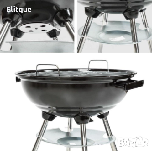 Барбекю Muhler Ø41.5cm, с капак и колелца, снимка 3 - Други стоки за дома - 52854663