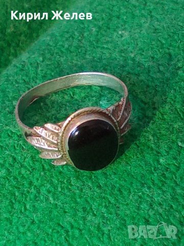 СКЪПОЦЕНЕН АНГЛИЙСКИ РЕТРО АР НУВО СРЕБЪРЕН ПРЪСТЕН СРЕБРО 925 с ЮВЕЛИРНО ШЛИФОВАН ЧЕРЕН ОНИКС 29068, снимка 15 - Пръстени - 40762761