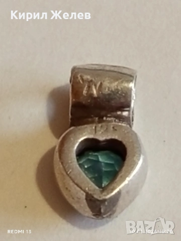 Сребърна висулка с инкростация на ТОПАЗ елегантен дизайн нежно бижу 52609, снимка 8 - Колиета, медальони, синджири - 53051393