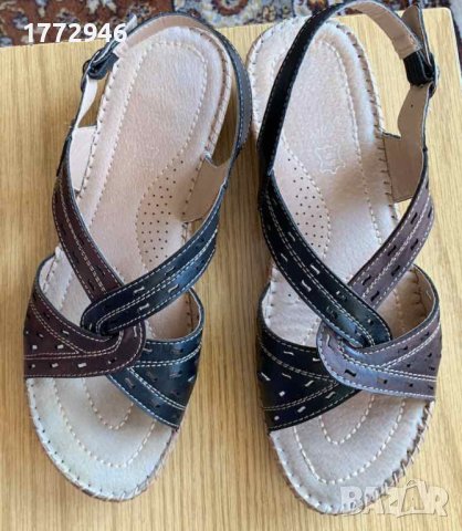 ПРОМО Чехли, сандали със стелки естествена кожа, почти нови, снимка 10 - Дамски ежедневни обувки - 41261515