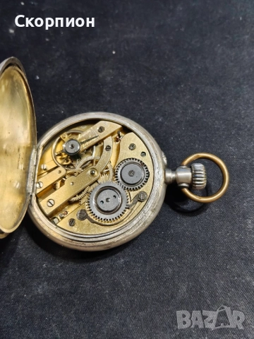 Швейцарски СРЕБЪРЕН джобен часовник 1901г.  - 6 РУБИНА -  ПРОМОЦИЯ, снимка 18 - Джобни - 48833608