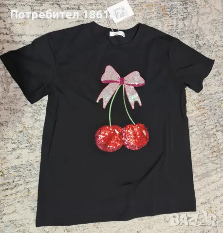 Блузка с черешки, снимка 2 - Тениски - 49731962