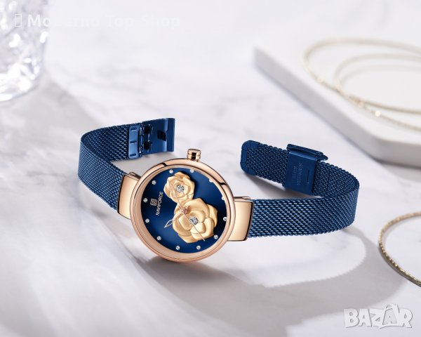 Дамски часовник NAVIFORCE Blue/Gold 5013 RGBEBE., снимка 4 - Дамски - 34724059