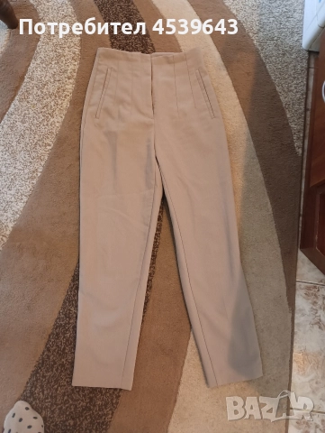 Елегантен дамски панталон на ZARA в бежов цвят, снимка 7 - Панталони - 52860460