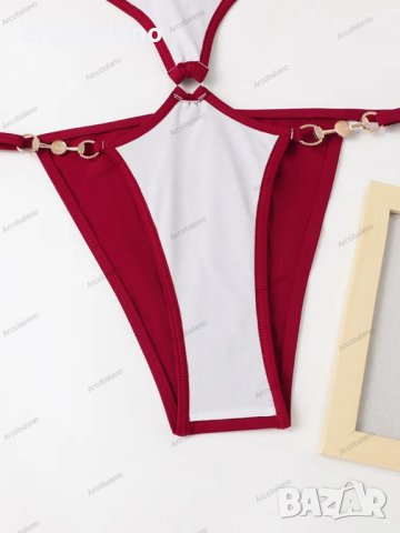 Дамски моден едноцветен бански костюм, 5цвята , снимка 6 - Бански костюми - 41472616