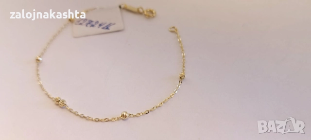 Нова-Златна гривна-0,85гр/14кр, снимка 4 - Гривни - 52735287