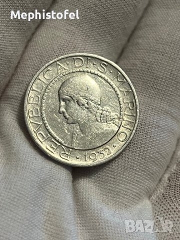 5 лири 1932 г, Сан Марино - сребърна монета, снимка 6 - Нумизматика и бонистика - 40994634