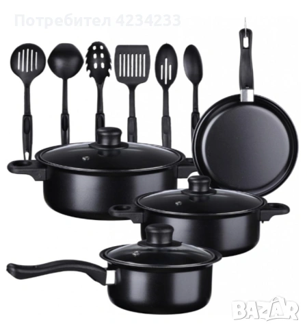 Комплект съдове за готвене от 13 части , снимка 2 - Съдове за готвене - 53743173