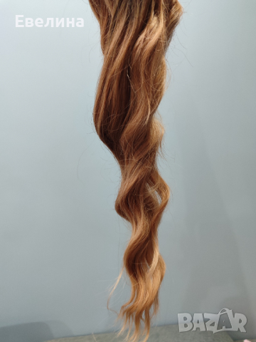 Дълга коса омбре перука с бретон висококачествен косъм, снимка 8 - Аксесоари за коса - 44526532