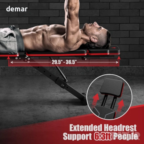 Регулируема лежанка за домашен фитнес, сгъваема, до 320 кг, снимка 4 - Фитнес уреди - 53632966