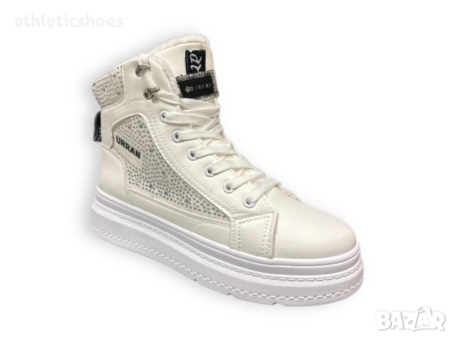 Дамски отоплени кецове в бяло-2035, снимка 2 - Кецове - 52129472