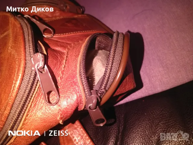 Раница естествена кожа маркова  има цип и става като чанта 18х16х11см, снимка 11 - Раници - 47947250