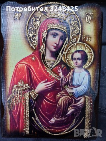 Икона на платно А5 на Пресвета Майка Богородица Закрилница - ръчна изработка . Модели А , Б и В. , снимка 4 - Икони - 42689489