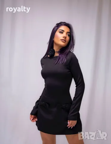Черна елегантна дамска рокля , снимка 2 - Рокли - 49509969