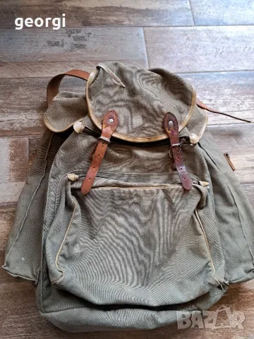 Стара немска брезентова раница   15/4, снимка 4 - Раници - 48974327