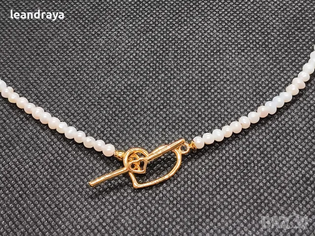 Колие перли закопчалка сърце