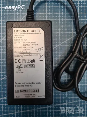 Оригинален захранващ адаптер LITE-ON IT CORP. DA-30C01, снимка 2 - Друга електроника - 47761329