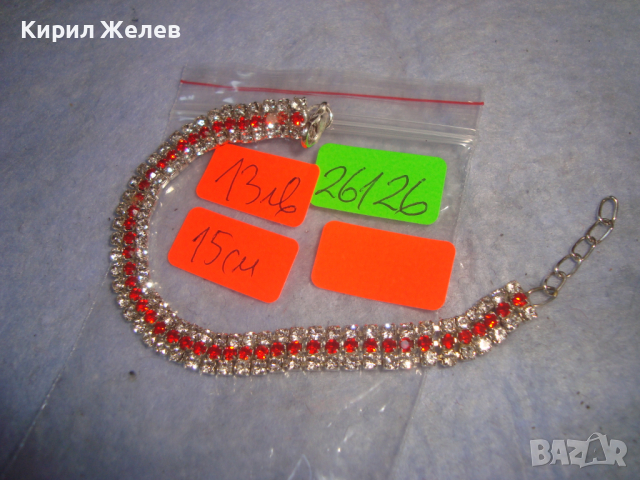 КРАСИВА ПОСРЕБРЕНА ИНКРУСТИРАНА с ФАСЕТИРАНИ ЦВЕТНИ КРИСТАЛИ АРТ ДЕКО СТИЛ ГРИВНА 26126, снимка 3 - Гривни - 36363101