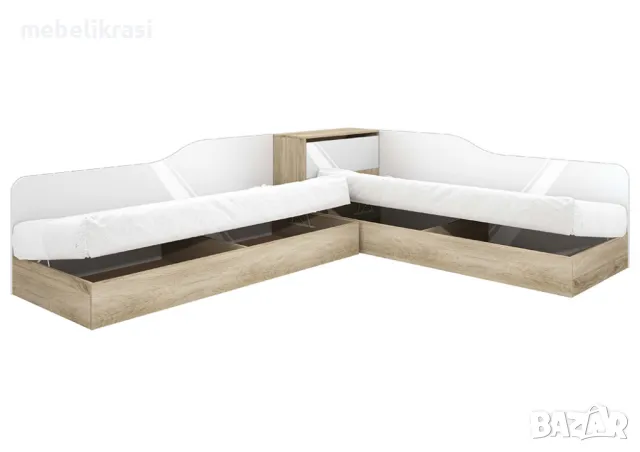 Ъглови легла с ракла -Сити 2001 в цвят дъб сонома., снимка 4 - Мебели за детската стая - 47376538