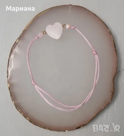 Гривна от конец със златни топчета, снимка 1