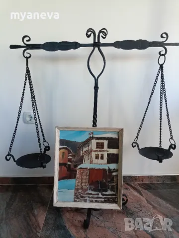 Картина от 66 г на стария град Пловдив с подпис на Д.Добрев в дървена рамка., снимка 3 - Картини - 49370398