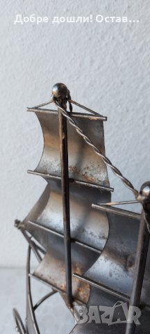 Стойка за бутилка с форма на кораб с платна, яхта, метална фигура - голяма от метал, снимка 17 - Други - 34721846