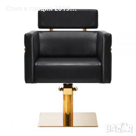 Фризьорски стол Gabbiano Toledo - златисто черен, снимка 2 - Фризьорски столове - 44765436