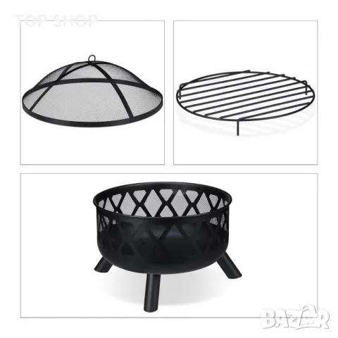 Огнище , външна камина , Огнена купа със защита от искри, снимка 5 - Барбекюта - 49092976