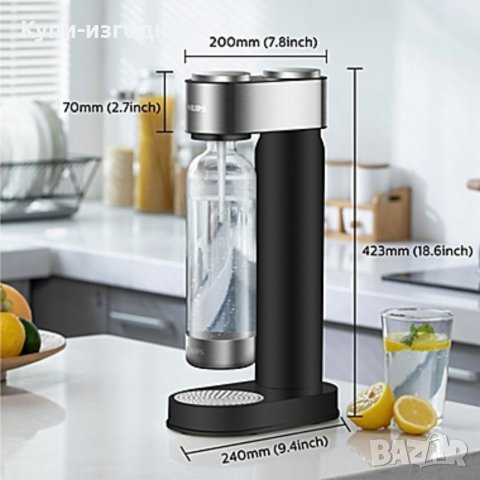 Машина за сода - Philips Sparkle up your life! 1л капацитет , Черно и сиво, снимка 7 - Кухненски роботи - 32148574