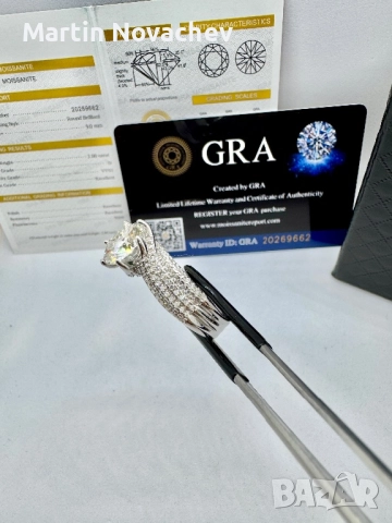 Сребърен пръстен с мойсанит (Диамант) 3 карата, снимка 9 - Пръстени - 52006856