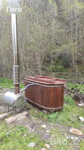 Дървено джакузи с външна печка-двуместно, снимка 2 - Басейни и аксесоари - 40592235