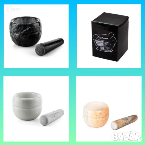 Хаванче мраморно Ø8.9xH 8ст, цвят:  бежово, светло сиво, черно, бяло