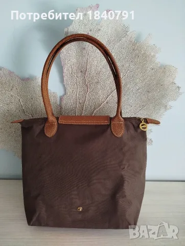 Longchamp Le Pliage  - размер М, дълги дръжки. Кафява, снимка 3 - Чанти - 55901481