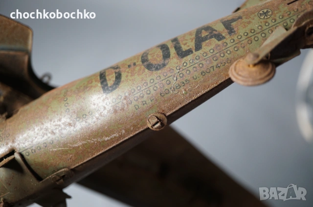 Стара Немска метална механична играчка модел самолет, снимка 7 - Колекции - 53190911