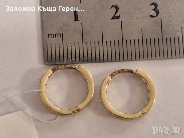 Златни обеци 1,62гр, снимка 3 - Обеци - 52687705