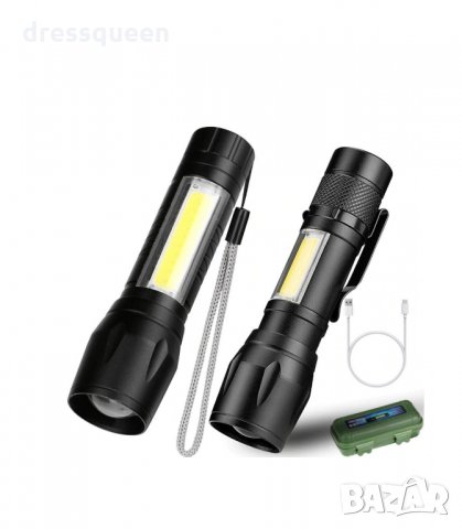 2844 Ултра ярко джобно фенерче XPE+COB със ZOOM, снимка 10 - Къмпинг осветление - 34268533