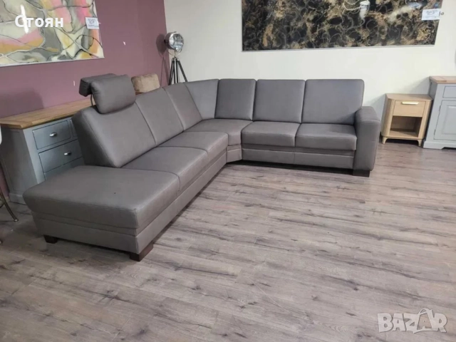 ПРОМОЦИЯ!!! Кожен ъглов диван цвят кафяв Нуга ZE - EM05002, снимка 10 - Дивани и мека мебел - 52838297