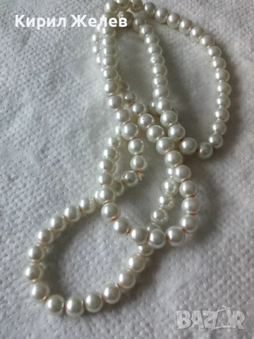 Колие с бели перли 52714, снимка 2 - Колиета, медальони, синджири - 52866320