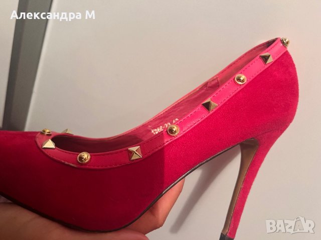 VALENTINO розови токчета имитация, снимка 7 - Дамски обувки на ток - 41068085