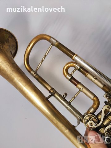 WELTKLANG Vintage Rotary Trumpet DDR - Ротари Б Тромпет  /ОТЛИЧЕН/, снимка 7 - Духови инструменти - 44257492