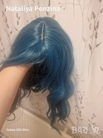 Тъмно синя перука до рамене, снимка 9 - Аксесоари за коса - 48856446
