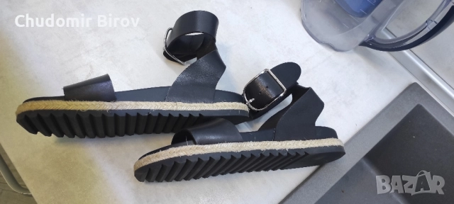 Черни дамски сандали, снимка 6 - Сандали - 51537746