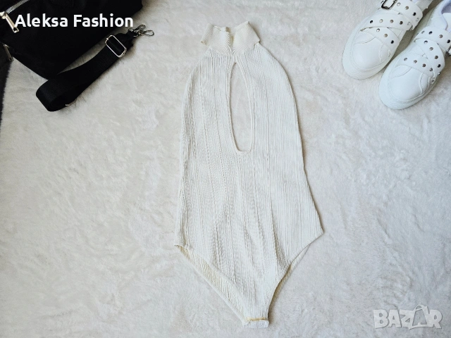 Кремаво боди с гол гръб , снимка 9 - Потници - 47560534