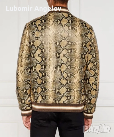 Оригинално кожено мъжко яке GUESS, размер L, НОВО, снимка 2 - Якета - 52056281