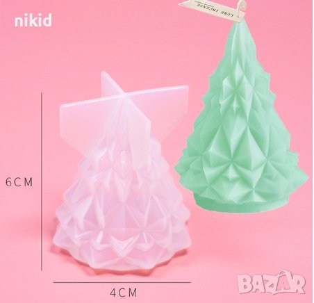 3d Геометрична елха конус силиконов молд декорация украса фондан торта шоколад гипс смола бижу свещ, снимка 2 - Форми - 28036601