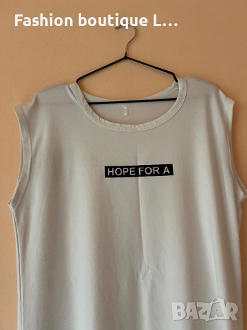 Бяла овърсайз дамска туника 🤍🖤, снимка 2 - Рокли - 52990129