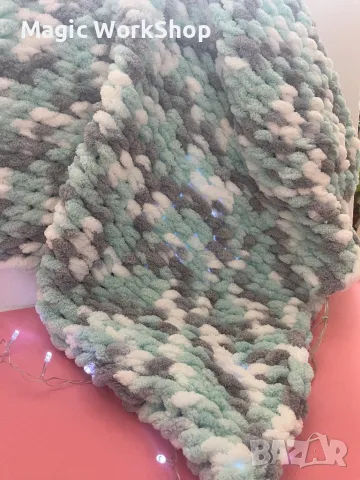 Одеало от прежда слизе пуфи, снимка 4 - Спално бельо и завивки - 49800812